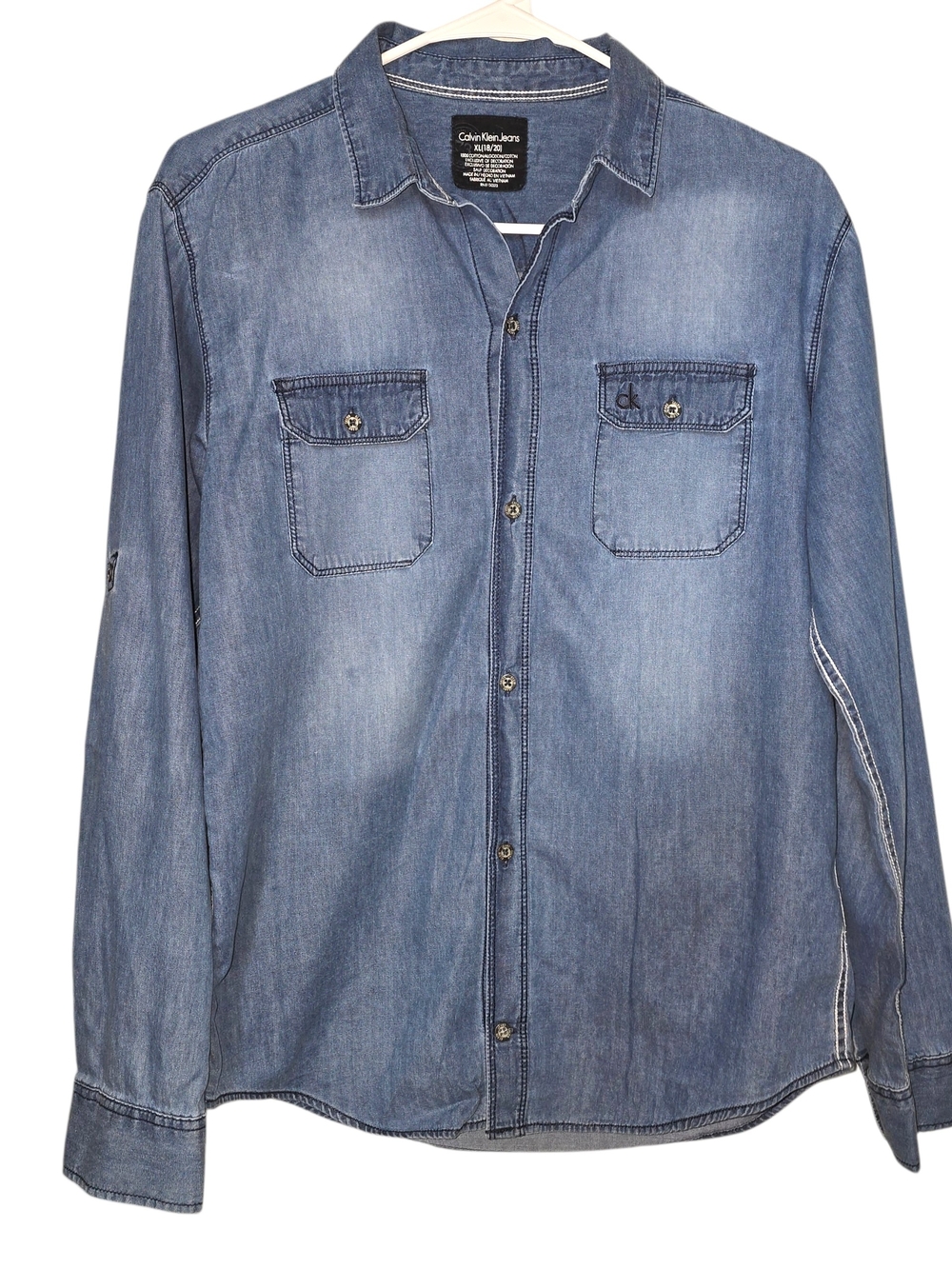 Calvin Klein Jeans Light Blue Denim Button-Up Shirt